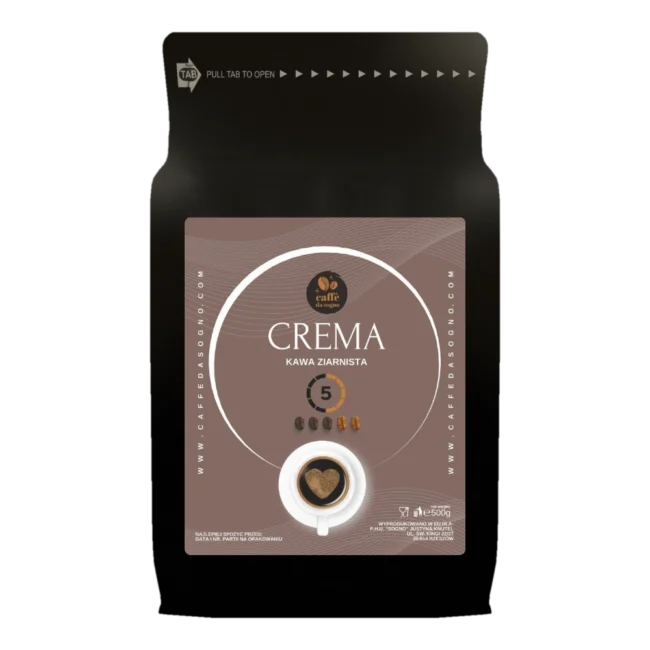 Kawa ziarnista Crema 50% arabica / 50% robusta Caffe da sogno, 500g