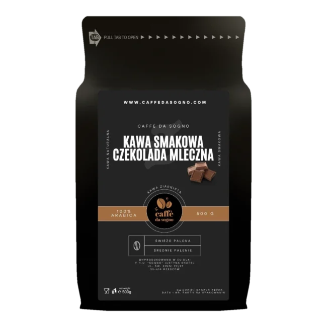 Kawa smakowa czekolada mleczna, Caffe da sogno, 500g