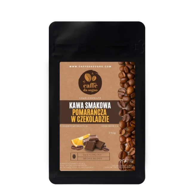 Kawa smakowa pomarańcza w czekoladzie, Caffe da sogno, 250g
